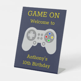 ゲーマーモダン任意の年齢の誕生日パーティーへようこそ 台座サイン