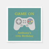 ゲーマーモダン任意の年齢の誕生日パーティー スタンダードカクテルナプキン (正面)