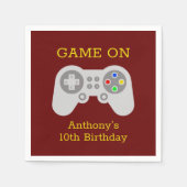 ゲーマーモダン任意の年齢の誕生日パーティー スタンダードカクテルナプキン (正面)