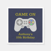 ゲーマーモダン任意の年齢の誕生日パーティー スタンダードカクテルナプキン (正面)