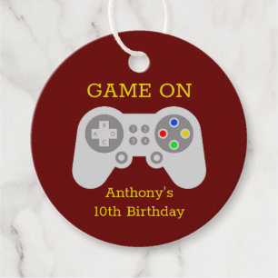ゲーマーモダン任意の年齢の誕生日パーティー フェイバータグ