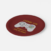 ゲーマーモダン任意の年齢の誕生日パーティー ペーパープレート (アングル)