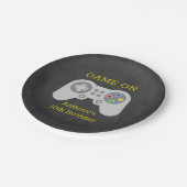 ゲーマーモダン任意の年齢の誕生日パーティー ペーパープレート (アングル)