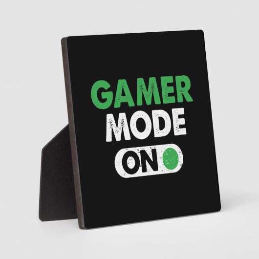 ゲーマーモードオンおもしろい – ビデオゲーマー、ゲーミングユーモア フォトプラーク (正面)
