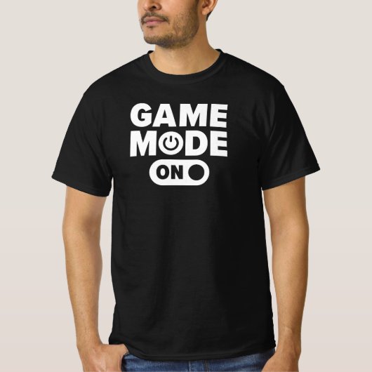 ゲーマーモードオン 楽しいゲーマーの引用 Tシャツ (正面)