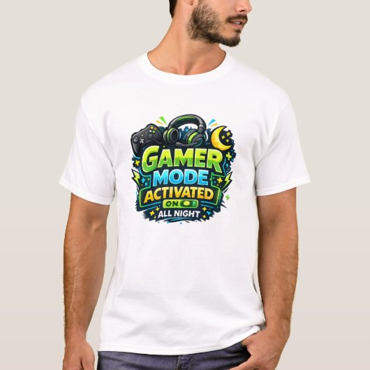 ゲーマーモード起動！徹夜 Tシャツ (正面)