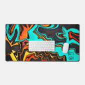 ゲーマーユニークモダン抽象芸術カラフル引用文 デスクマット (キーボード&マウス)