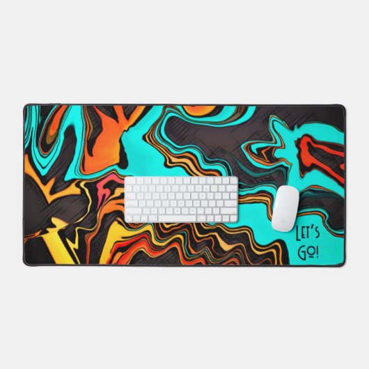 ゲーマーユニークモダン抽象芸術カラフル引用文 デスクマット (キーボード&マウス)