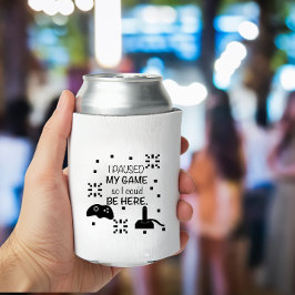 ゲーマーユーモア溢れる「ゲームを一時停止してここに来た」デザイン スリム缶クーラー