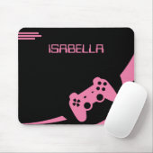 ゲーマーライトピンクゲモダンームパーソナライズされた名 マウスパッド (マウス)