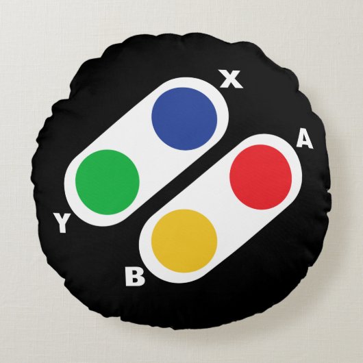 ゲーマーラウンドピロービデオゲームコントローラパッド ラウンドクッション (正面)