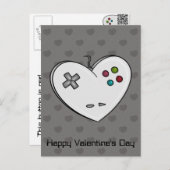 ゲーマーラブコントローラーハートバレンタイン シーズンポストカード (正面/裏面)