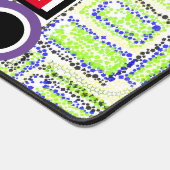 ゲーマールームジオメトリックグリーンブルーサークル星 デスクマット (コーナー)