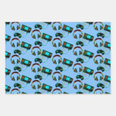 ゲーマーレトロネオンパターン ラッピングペーパーシート (正面2)