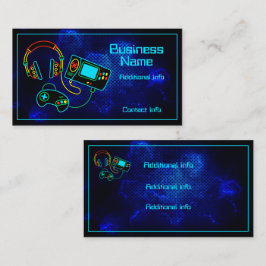 ゲーマーレトロネオンブルー 名刺