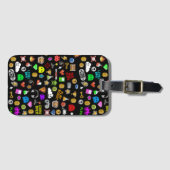 ゲーマーレトロピクセルビデオゲームアイコン ラゲッジタグ (正面横)