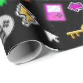 ゲーマーレトロピクセルビデオゲームアイコン ラッピングペーパー (ロールコーナー)