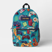 ゲーマーレトロヴィンテージビデオゲーム名前をカスタムする プリントバックパック (正面)