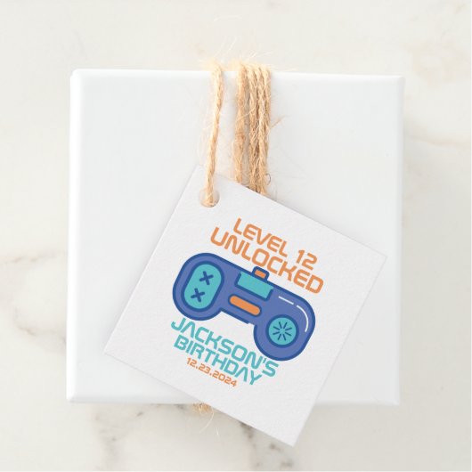 ゲーマーレベルのロック解除されたビデオゲーム少年の誕生日 フェイバータグ (インサイチュ)
