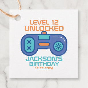 ゲーマーレベルのロック解除されたビデオゲーム少年の誕生日 フェイバータグ