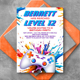 ゲーマーレベルアップ誕生日招待状 招待状