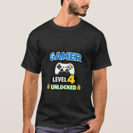 ゲーマーレベル4アンロック初心者コントローラーユーモア Tシャツ