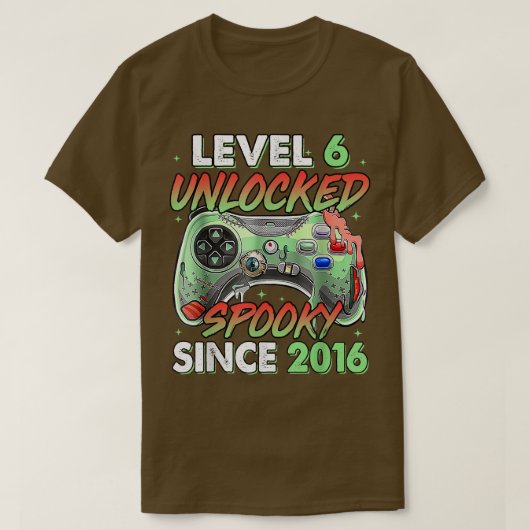 ゲーマーレベル6のロック解除済み6番目の誕生日(2以不気味降) Tシャツ (デザイン正面)