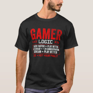 ゲーマーロジックプレスリーン悲鳴ゲーム Tシャツ
