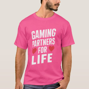 ゲーマーロマンスビデオゲームハートピクセルアートゲームP Tシャツ