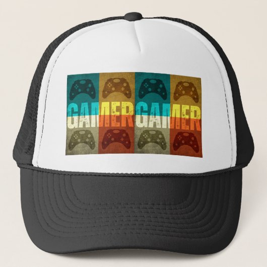 ゲーマーヴィンテージビデオゲーム制御機のトラック帽 キャップ (正面)