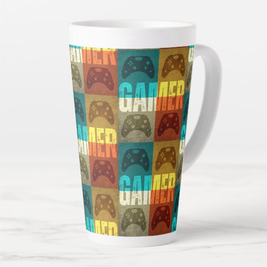ゲーマーヴィンテージビデオゲーム制御装置 カフェラテマグ (右アングル)