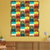 ゲーマーヴィンテージビデオゲーム制御装置 キャンバスプリント (インサイチュ (リビング))