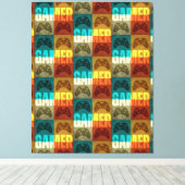 ゲーマーヴィンテージビデオゲーム制御装置 キャンバスプリント (インサイチュ (ウッドフロア))