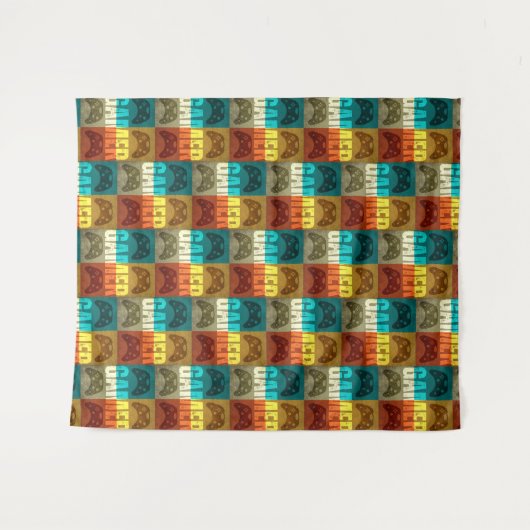 ゲーマーヴィンテージビデオゲーム制御装置 タペストリー (正面(横))