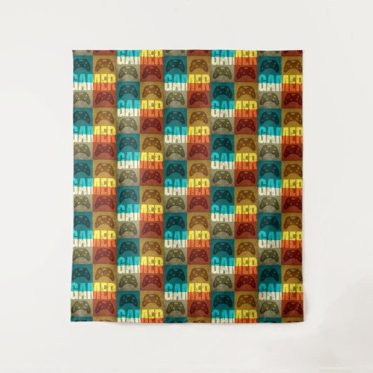 ゲーマーヴィンテージビデオゲーム制御装置 タペストリー (正面)