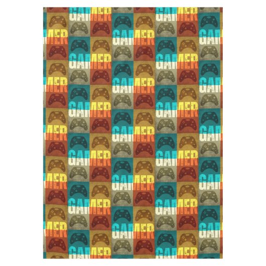 ゲーマーヴィンテージビデオゲーム制御装置 テーブルクロス (正面)