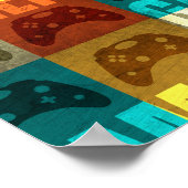 ゲーマーヴィンテージビデオゲーム制御装置 ポスター (角)