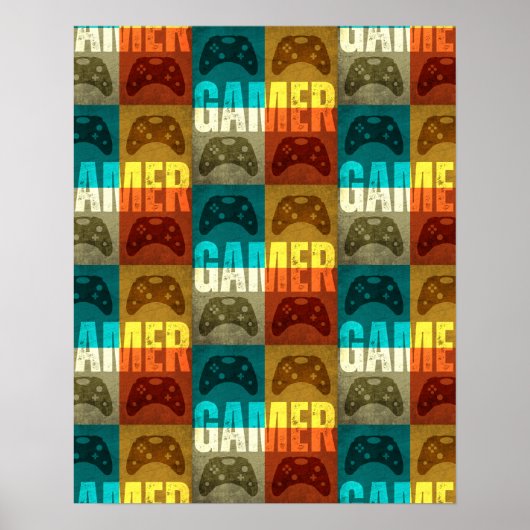 ゲーマーヴィンテージビデオゲーム制御装置 ポスター (正面)