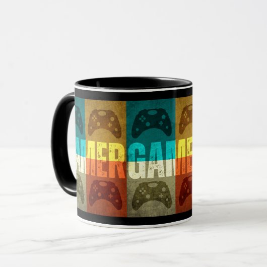 ゲーマーヴィンテージビデオゲーム制御装置 マグカップ (正面左)