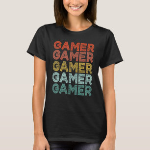 ゲーマーヴィンテージレトロ70's 80'sスタイルビデオゲームの男性 tシャツ