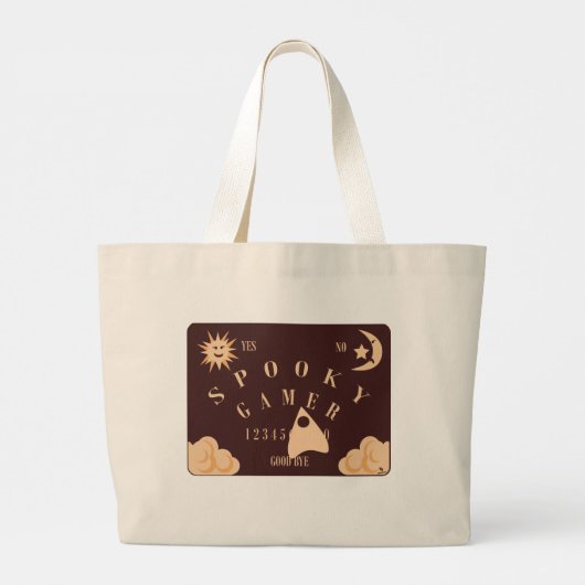 ゲーマー不気味おもしろいボードゲームのスローガン ラージトートバッグ (裏面)