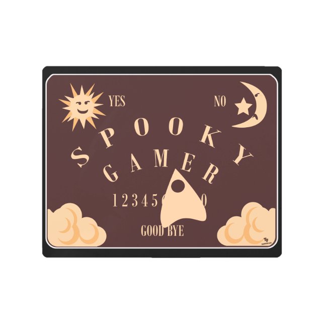 ゲーマー不気味エピックボードゲームイラストレーションアート メタルプリント (正面)