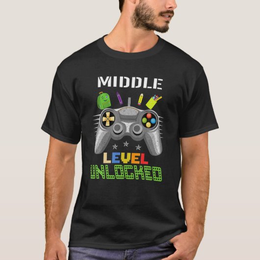 ゲーマー中学校レベルのロック解除されたゲームに戻るSc Tシャツ (正面)