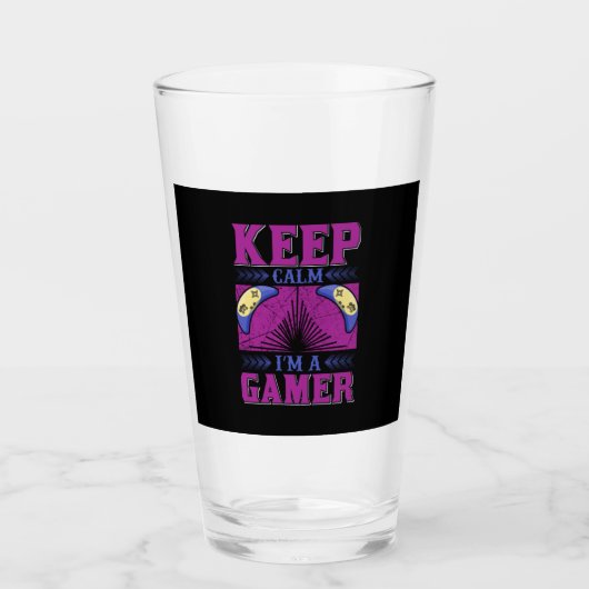 ゲーマー保アートCalm I Am A Gamer タンブラーグラス (正面)