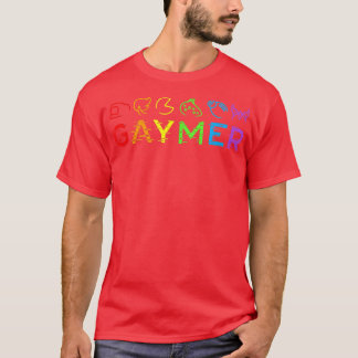 ゲーマー動画ゲームLGBTハートビートゲーマーゲイプライド Tシャツ
