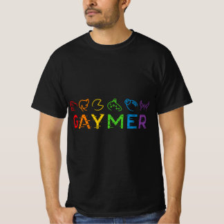 ゲーマー動画ゲームLGBTハートビートゲーマープライドモント Tシャツ