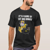 ゲーマー及び猫のためのネコ及びマウスゲームのゲーム Tシャツ (正面)