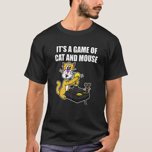 ゲーマー及び猫のためのネコ及びマウスゲームのゲーム Tシャツ (正面)