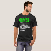 ゲーマー名詞定義ビデオゲームプレーヤーゲームPc Tシャツ (正面フル)