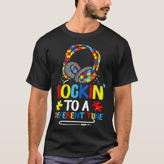 ゲーマー向けの違ったリズムに合わせて揺れる自閉症ゲーム Tシャツ (正面)